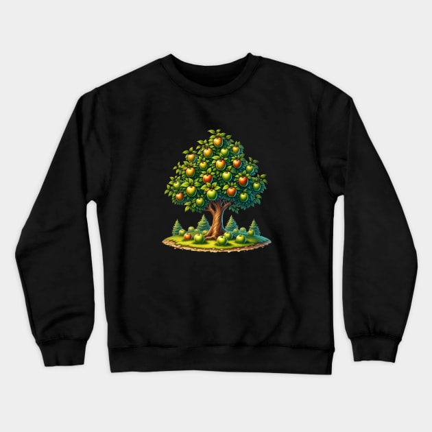 Apples Meadow Forest Colorful Trees Crewneck Sweatshirt by Flowering Away